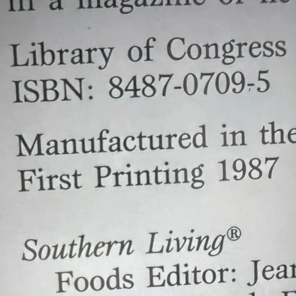The Southern Living Cookbook, Susan Carlisle Payne, 1987 HC 1st Printing‎ OxMoor